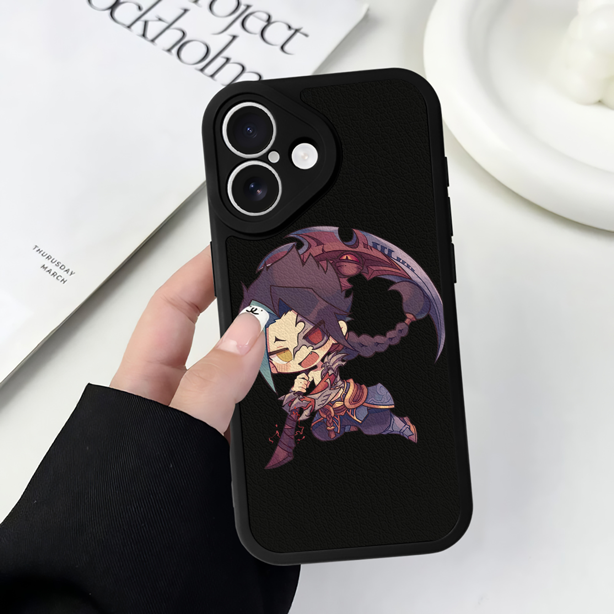 （画像用） リーグ・オブ・レジェンド League of Legends LOL 【iPhone 16シリーズ対応】シリコンスマホケース（レザー調） 材質：シリコン